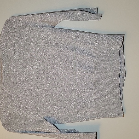 Grace Elements Silver Shimmery Women's Short Cardigan 53% Silk  P/S‎ NWT - Picture 6 of 7